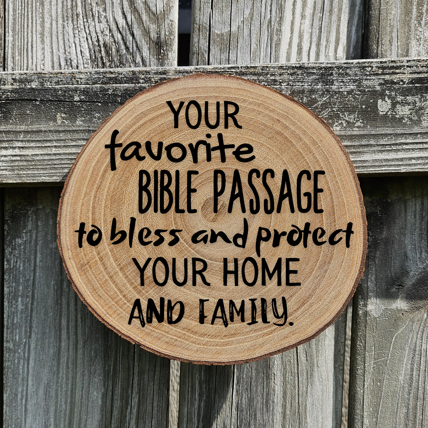 Custom Bible Wall Art - 8-9 inch Wood Slice