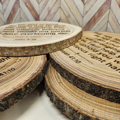 Custom Bible Wall Art - 8-9 inch Wood Slice