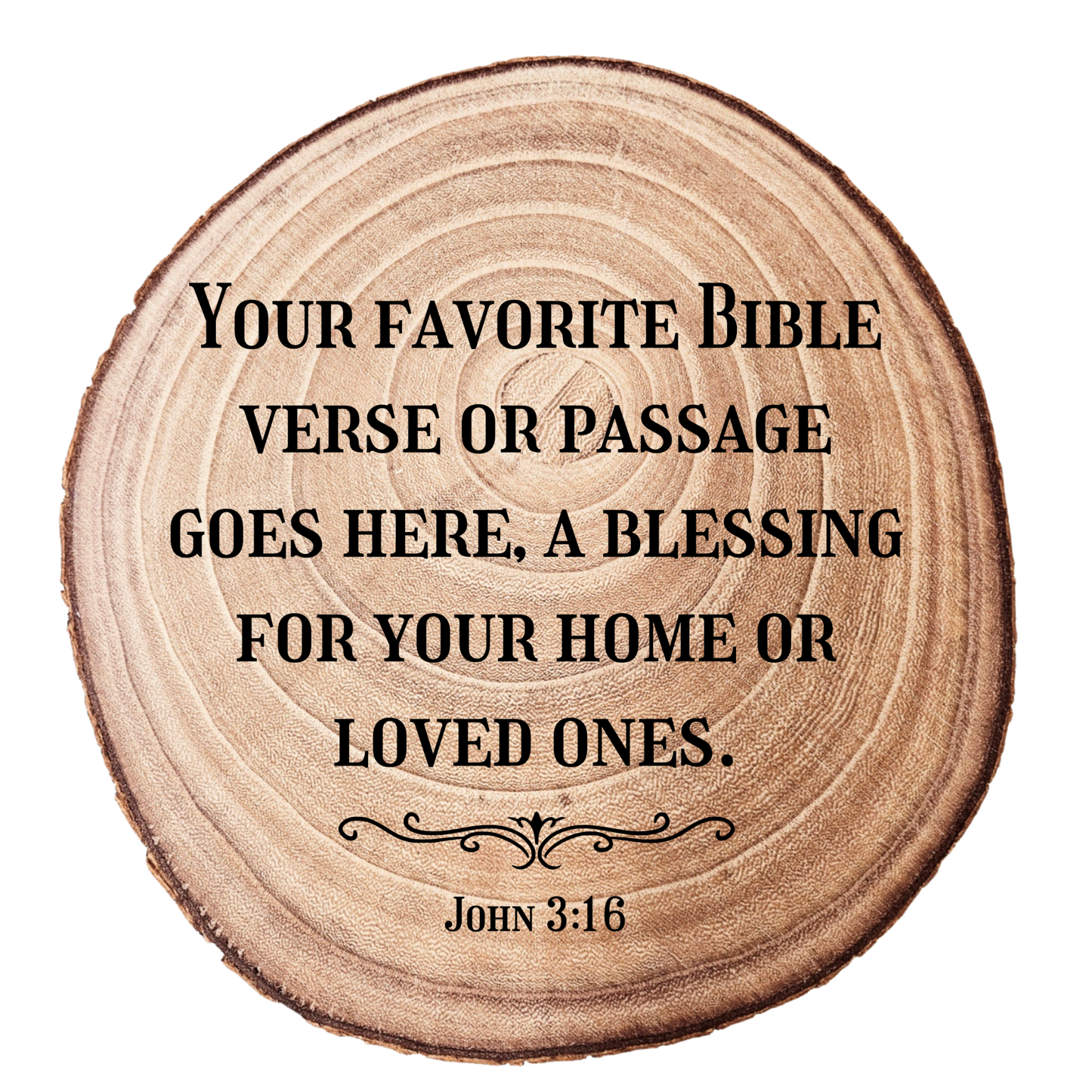 Custom Bible Wall Art - 8-9 inch Wood Slice