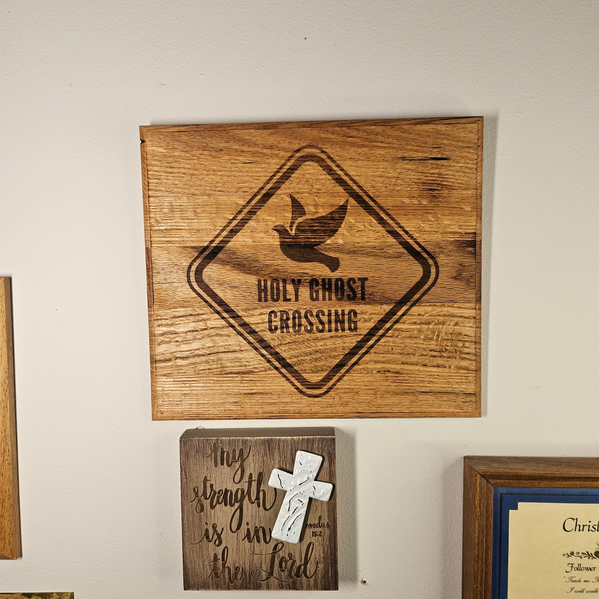 14 inch wood Slice of Scripture reclaimed pallet wood Bible verse wall art - Christian decorative art home decor