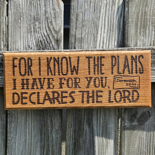 14 inch wood Slice of Scripture reclaimed pallet wood Bible verse wall art displaying Jeremiah 29:11- Christian decorative art home decor