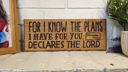 14 inch wood Slice of Scripture reclaimed pallet wood Bible verse wall art displaying Jeremiah 29:11- Christian decorative art home decor