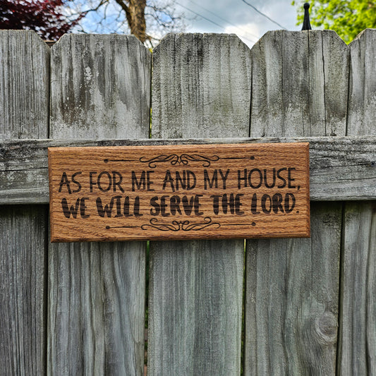 14 inch wood Slice of Scripture reclaimed pallet wood Bible verse wall art displaying Joshua 24:15 - Christian decorative art home decor