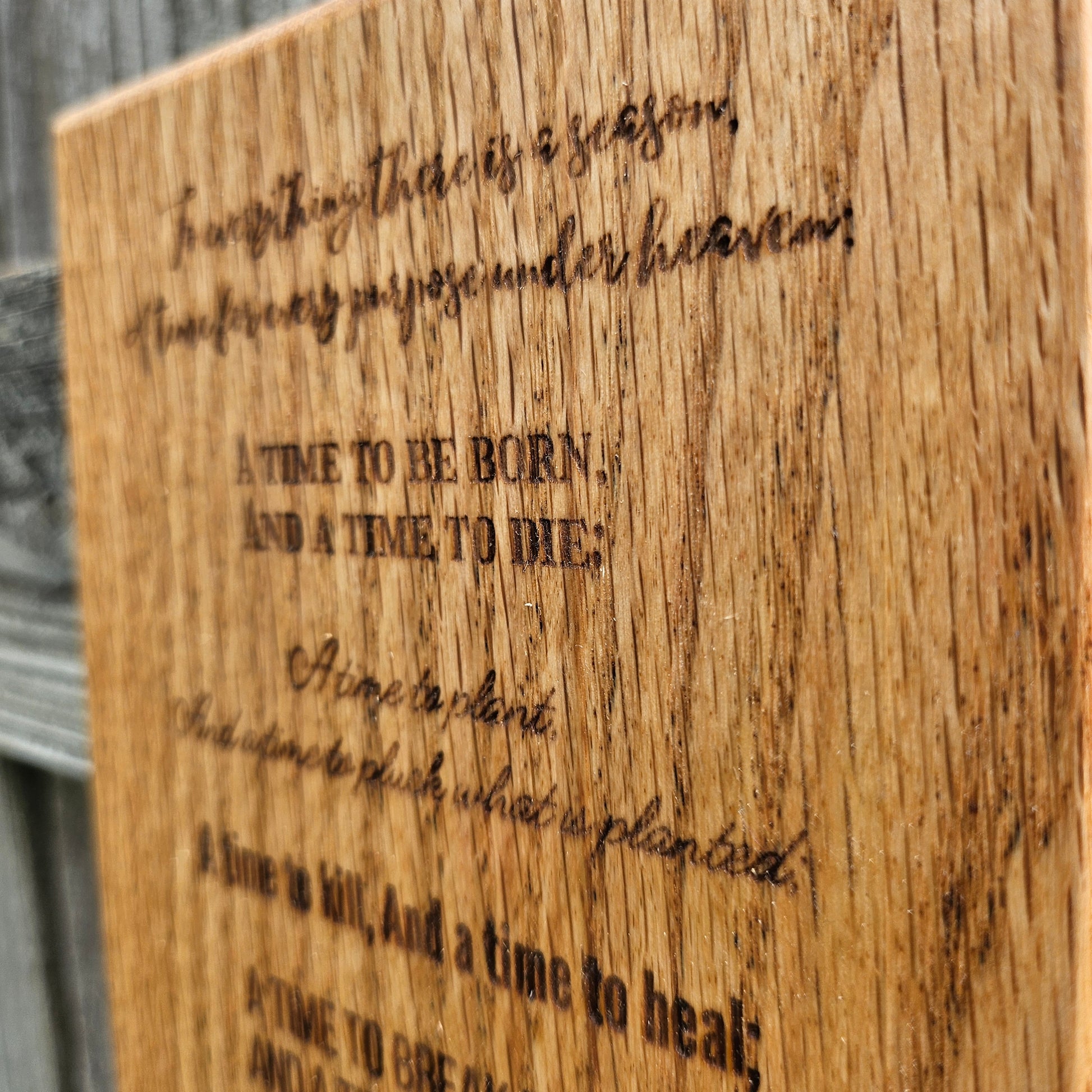 14 inch wood Slice of Scripture reclaimed pallet wood Bible verse wall art displaying Ecclesiastes 3:1-8 - Christian decorative art home decor